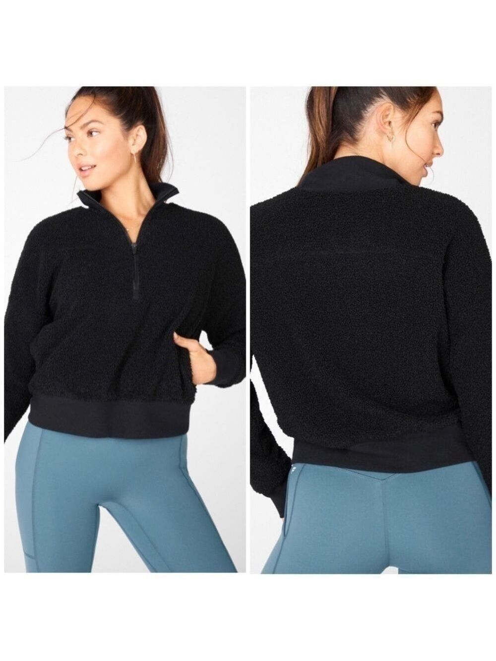 FABLETICS Black Dream Polar Fleece Sherpa Pullover